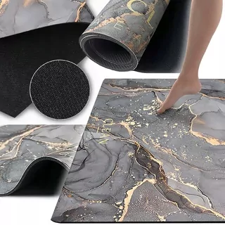 Protišmyková kúpeľňová predložka RÝCHLOSCHNÚCA MRAMOROVÁ podložka 80x50 XXL